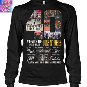 40 Years Of 1985-2025 Guns N Rose Signature Thank You For The Memories Unisex T-Shirt