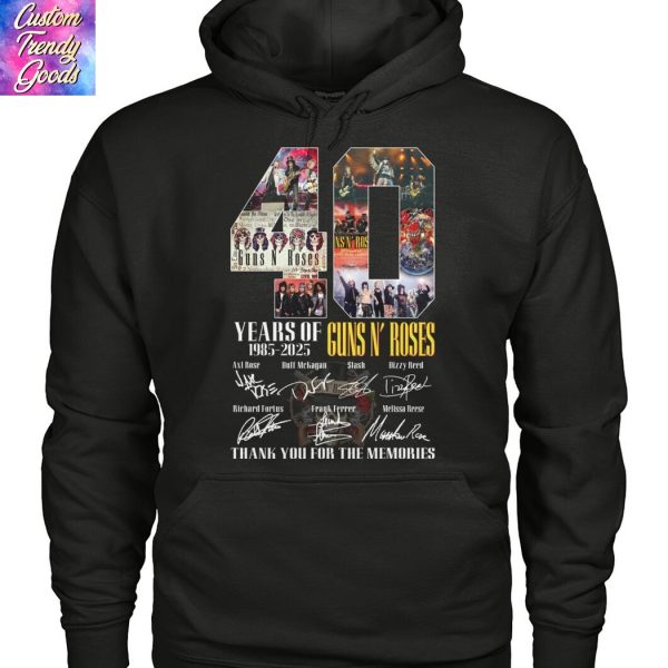 40 Years Of 1985-2025 Guns N Rose Signature Thank You For The Memories Unisex T-Shirt