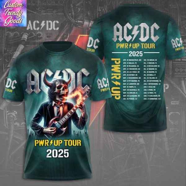 AC DCPwr Up Tour 2025 3D T-Shirt