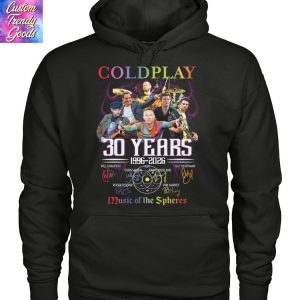 Coldplay 30 Years 1996-2026 Signature Music Of The Spheres Unisex T-Shirt