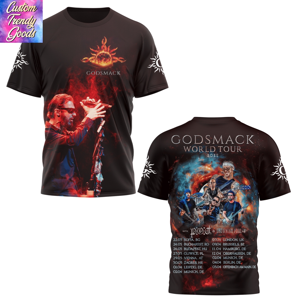 Godsmack World Tour 2025 3D T-Shirt Godsmack World Tour 2025 3D T-Shirt