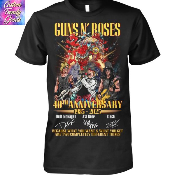 Guns N Rose 44th Anniversary 1981-2025 Signature Unisex T-Shirt