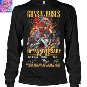 Guns N Rose 44th Anniversary 1981-2025 Signature Unisex T-Shirt