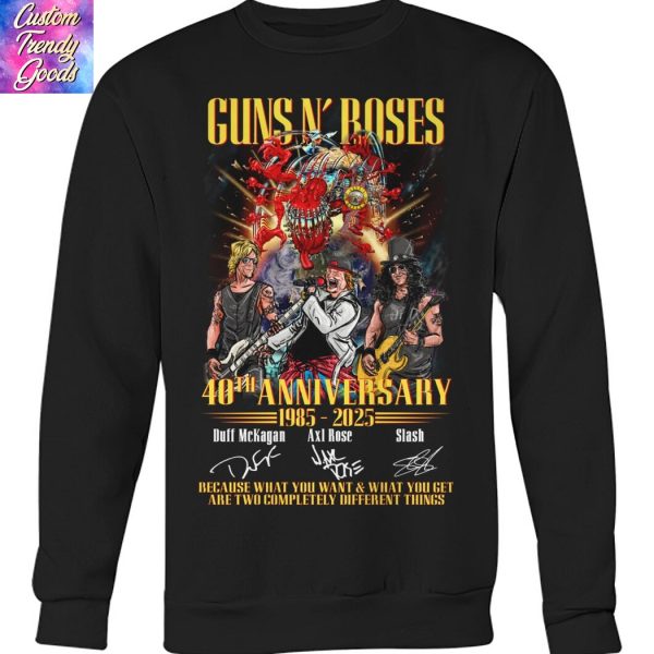 Guns N Rose 44th Anniversary 1981-2025 Signature Unisex T-Shirt