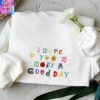 Cute Wildflowers Embroidered Crewneck-dark Green Daisy Sweatshirt