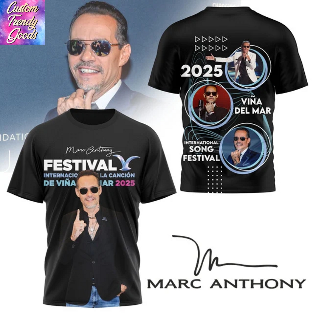 Marc Anthony 2025 Vina Del Mar International Song Festival 3D T-Shirt Marc Anthony 2025 Vina Del Mar International Song Festival 3D T-Shirt