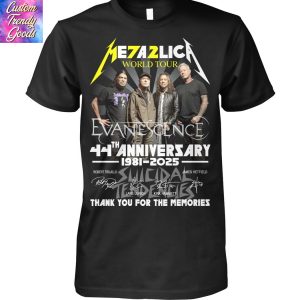 Metallica World Tour 44th Anniversary 1981-2025 Signature Thank You For The Memories Unisex T-Shirt