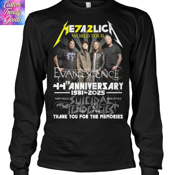 Metallica World Tour 44th Anniversary 1981-2025 Signature Thank You For The Memories Unisex T-Shirt