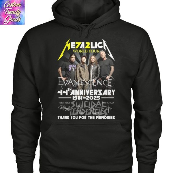 Metallica World Tour 44th Anniversary 1981-2025 Signature Thank You For The Memories Unisex T-Shirt