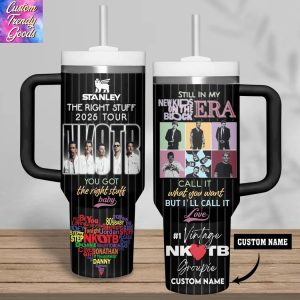 Personalized New Kids On The Block The Right Stuff 2025 Tour Tumbler With Handle And Straw