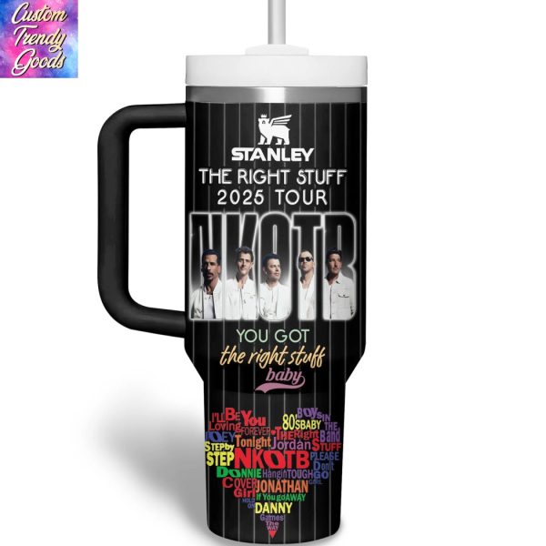 Personalized New Kids On The Block The Right Stuff 2025 Tour Tumbler With Handle And Straw