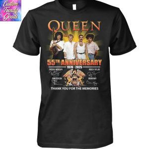 Queen 55th Anniversary 1970-2025 Signature Thank You For The Memories Unisex T-Shirt