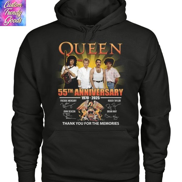 Queen 55th Anniversary 1970-2025 Signature Thank You For The Memories Unisex T-Shirt