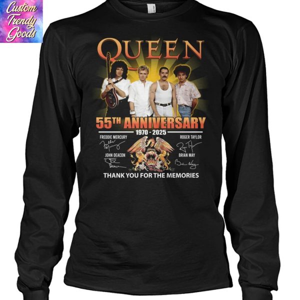 Queen 55th Anniversary 1970-2025 Signature Thank You For The Memories Unisex T-Shirt