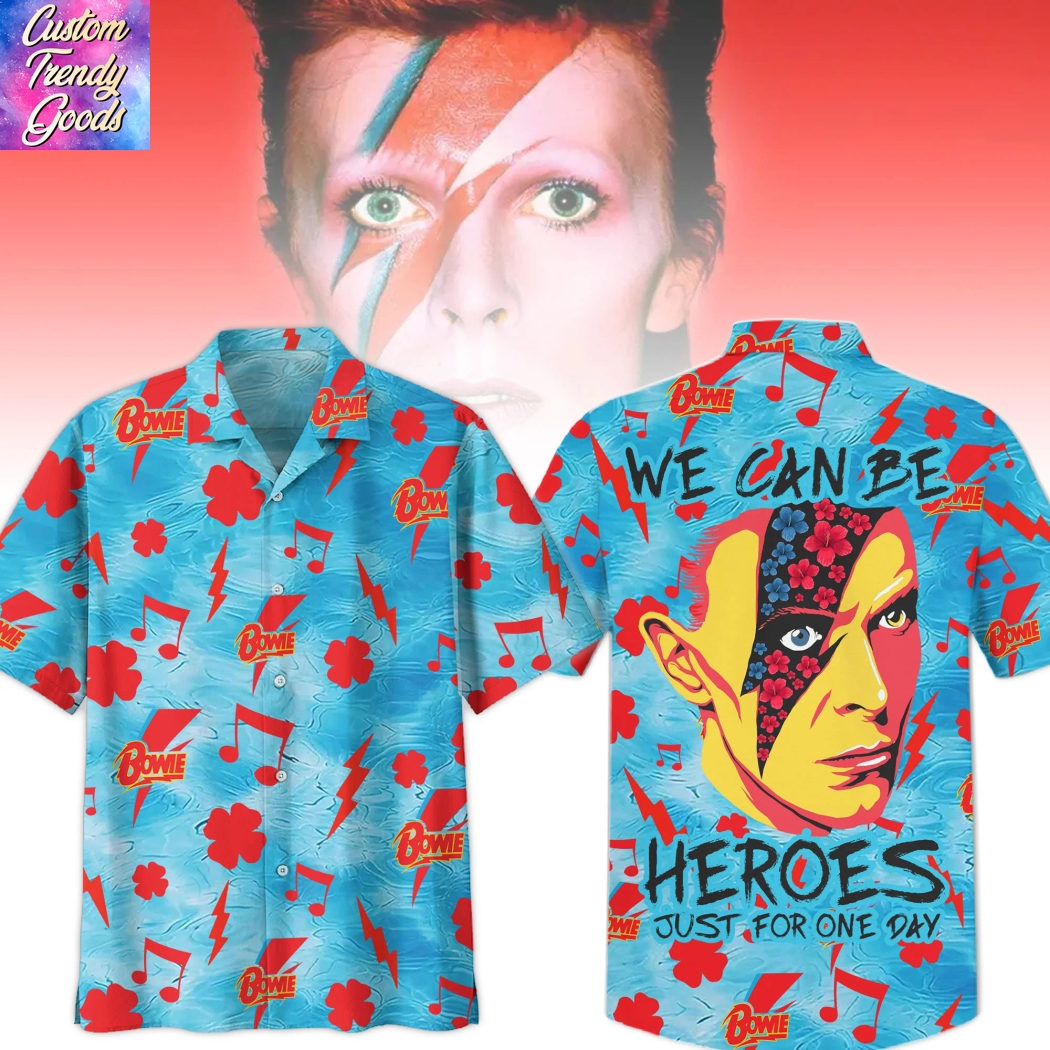 David Bowie - We Can Be Heroes Just For One Day Hawaiian Shirt David Bowie - We Can Be Heroes Just For One Day Hawaiian Shirt