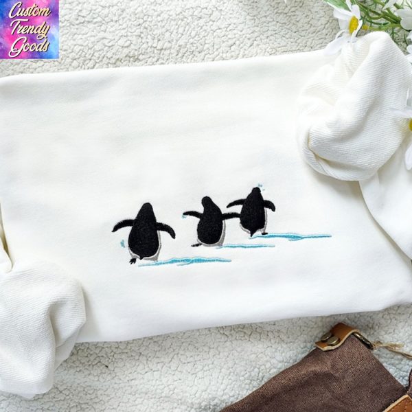 Embroidered Penguin Sarcastic Penguin Sweatshirt