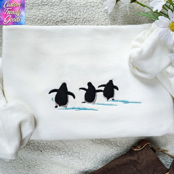 Embroidered Penguin Sarcastic Penguin Sweatshirt