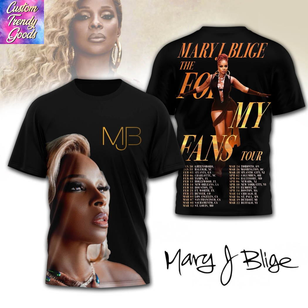 Mary J Blige - The For My Fans Tour 3D T-Shirt Mary J Blige - The For My Fans Tour 3D T-Shirt