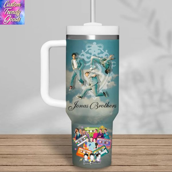 Personalized Jonas Brothers Living The Dream Tour Tumbler With Handle And Straw
