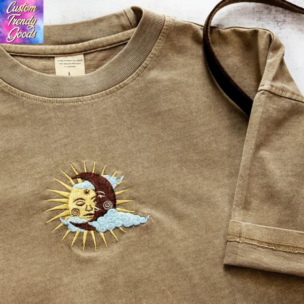 Sun And Moon Embroidered Shirt