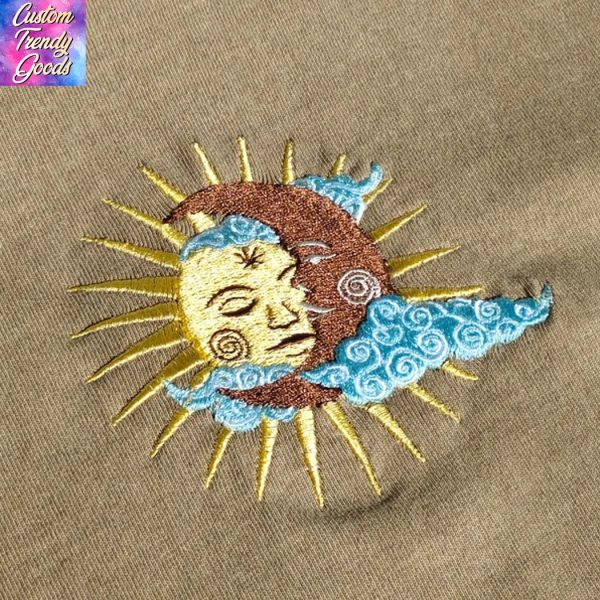 Sun And Moon Embroidered Shirt