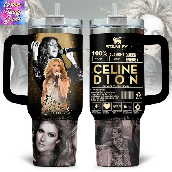 Celine Dion The Voice Of A Generation Tumbler With Handle And Straw