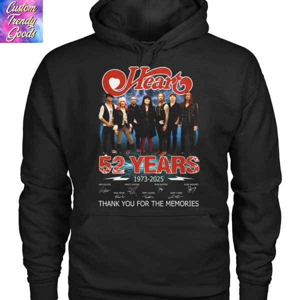 Heart 52 Years 1973-2025 Signature Thank You For The Memories T-Shirt