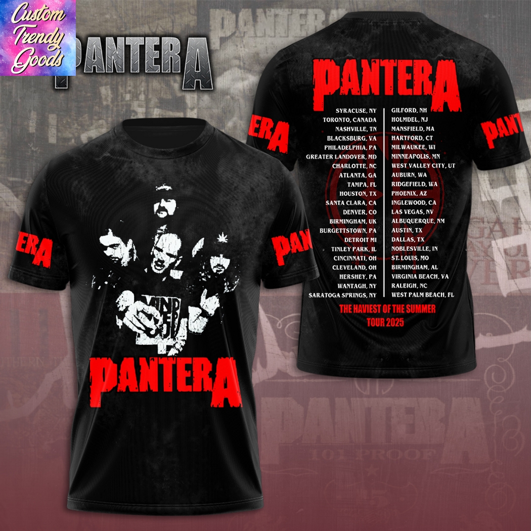 Pantera The Haviest Of The Summer Tour 2025 3D T-Shirt Pantera The Haviest Of The Summer Tour 2025 3D T-Shirt