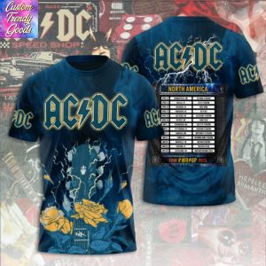 AC DC North America Tour Pwr Up 2025 3D T-Shirt