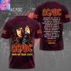 AC DC Pwr Up Tour North American Tour 2025 3D T-Shirt