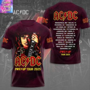 AC DC Pwr Up Tour 2025 3D T-Shirt