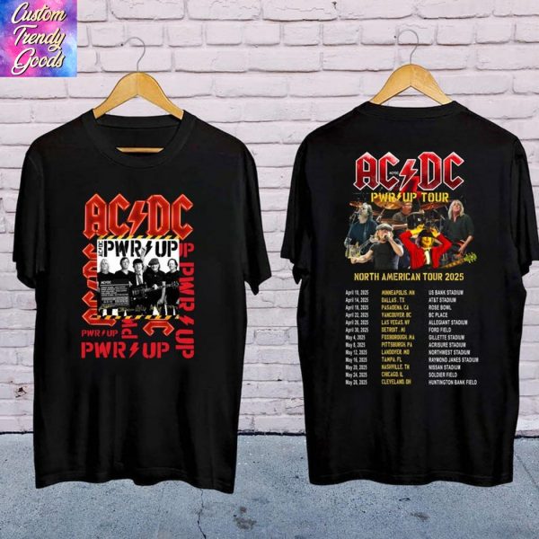 AC DC Pwr Up Tour North American Tour 2025 3D T-Shirt
