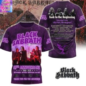 Black Sabbath 57th Anniversary 1968-2025 Signature Thank You For The Memories 3D T-Shirt
