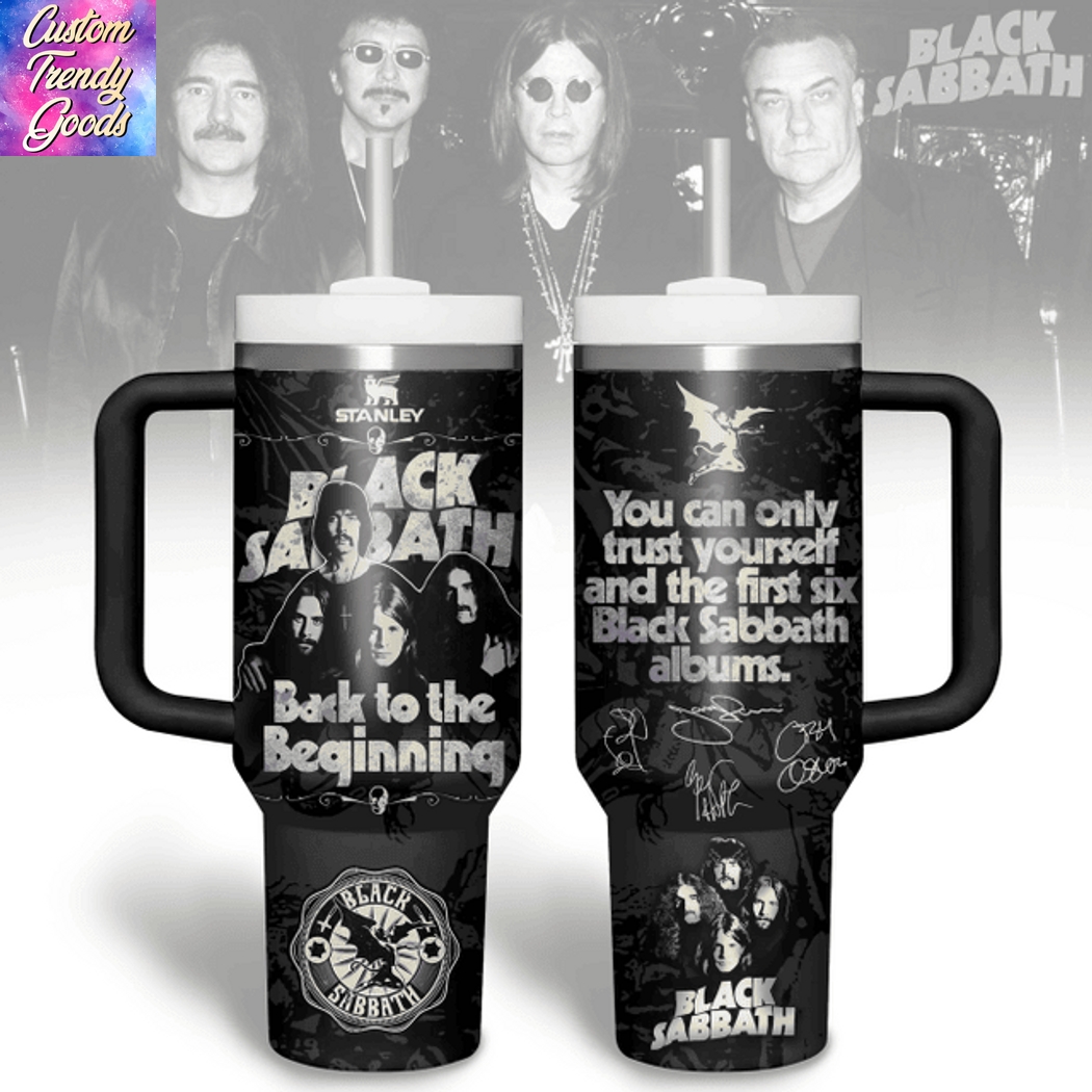 Black Sabbath Back To The Beginning Tumbler With Handle And Straw Black Sabbath Back To The Beginning Tumbler With Handle And Straw