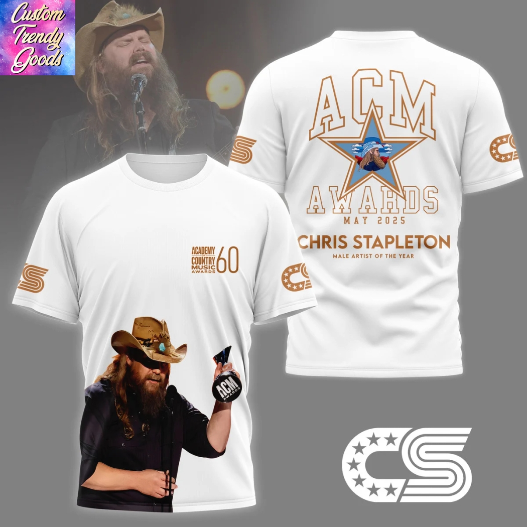 Chris Stapleton ACM Awards May 2025 Male Artist Of The Year 3D T-Shirt Chris Stapleton ACM Awards May 2025 Male Artist Of The Year 3D T-Shirt
