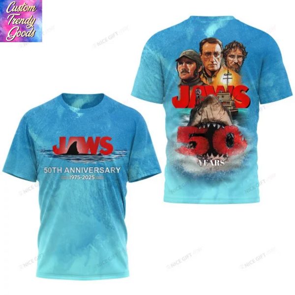 Jaws 50th Anniversary 1975-2025 3D T-Shirt