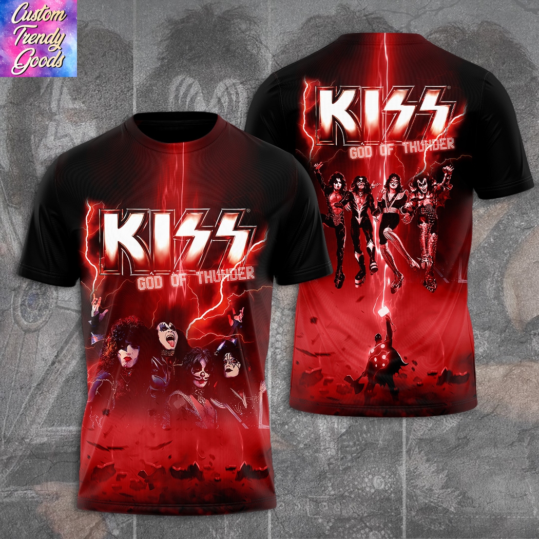 KISS God Of Thunder 3D T-Shirt KISS God Of Thunder 3D T-Shirt