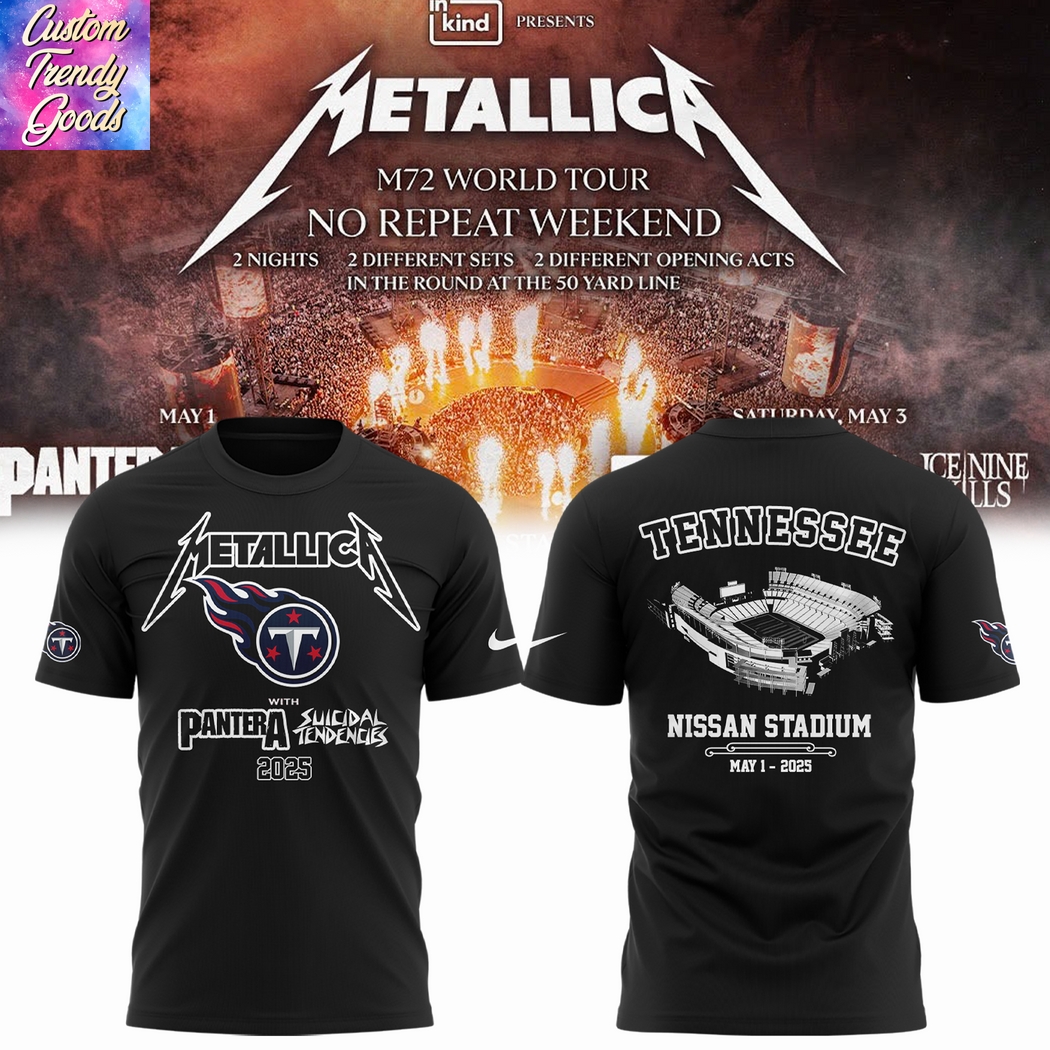 Metallica M72 World Tour Tennessee Titans 3D T-Shirt Metallica M72 World Tour Tennessee Titans 3D T-Shirt