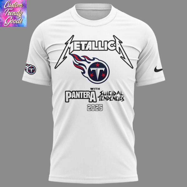 Metallica M72 World Tour Tennessee Titans 3D T-Shirt – White
