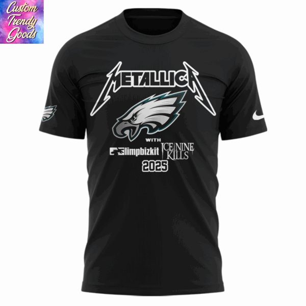 Metallica M72 World Tour x Philadelphia Eagles 3D T-Shirt – Black