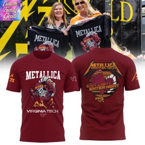 Metallica Virginia Tech Hokies Exit Light Enter Night 3D T-Shirt
