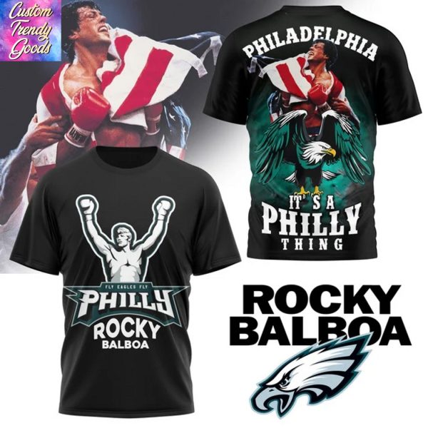 Rocky Balboa x Philadelphia Eagles Fly Eagles  Fly 3D T-Shirt