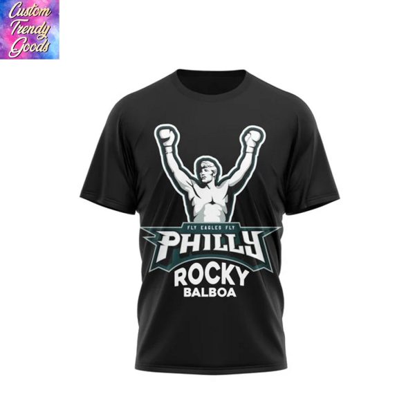Rocky Balboa x Philadelphia Eagles Fly Eagles  Fly 3D T-Shirt