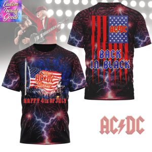 The AC DC Family Happy 4th Of July Back In Black 3D T-Shirt