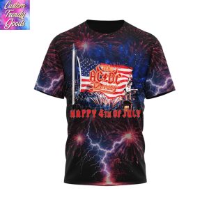 The AC DC Family Happy 4th Of July Back In Black 3D T-Shirt