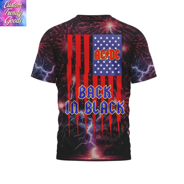 The AC DC Family Happy 4th Of July Back In Black 3D T-Shirt