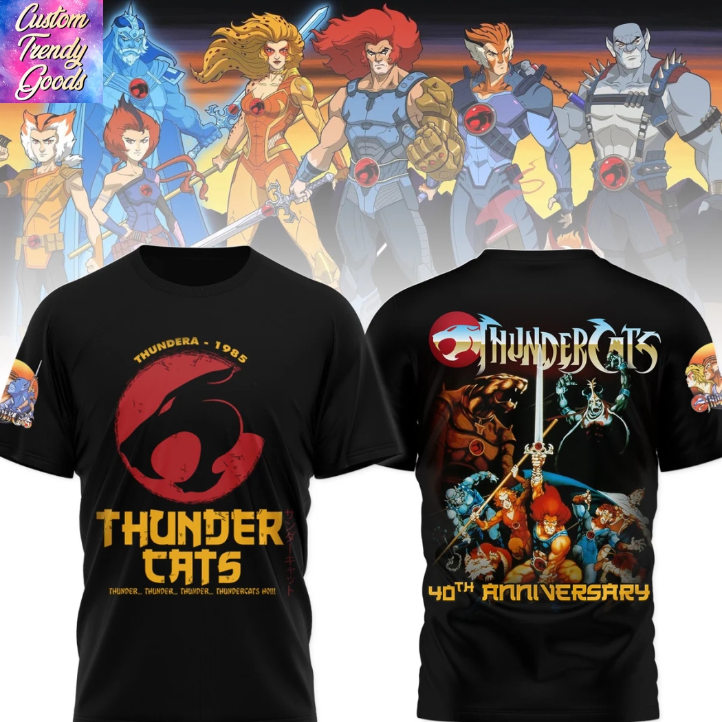 Thundera 1985 Thunder Cats 40th Anniversary 3D T-Shirt Thundera 1985 Thunder Cats 40th Anniversary 3D T-Shirt