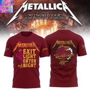 Virginia Tech Hokies Metallica Metallica M72 World Tour 3D T-Shirt – Orange