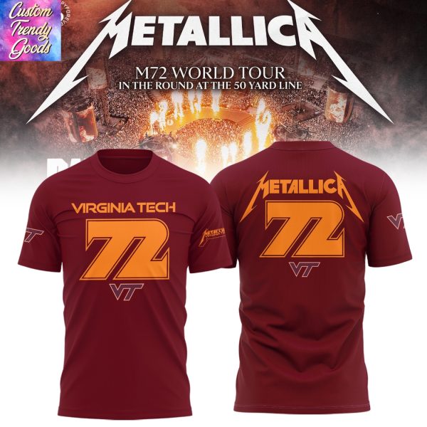 Virginia Tech Hokies Metallica Metallica M72 World Tour 3D T-Shirt
